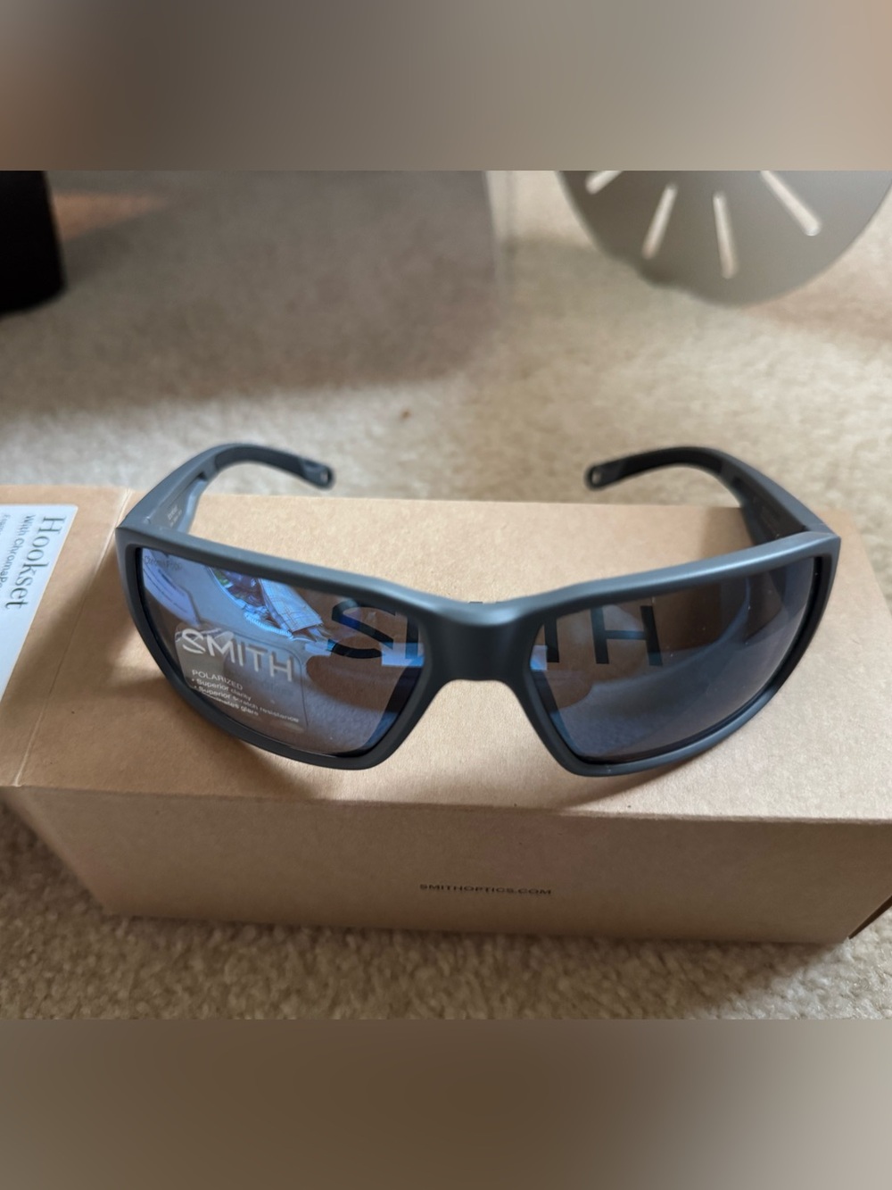 Smith Optics Hookset Matte Slate ChromaPop Polarized Glass Blue Mirror